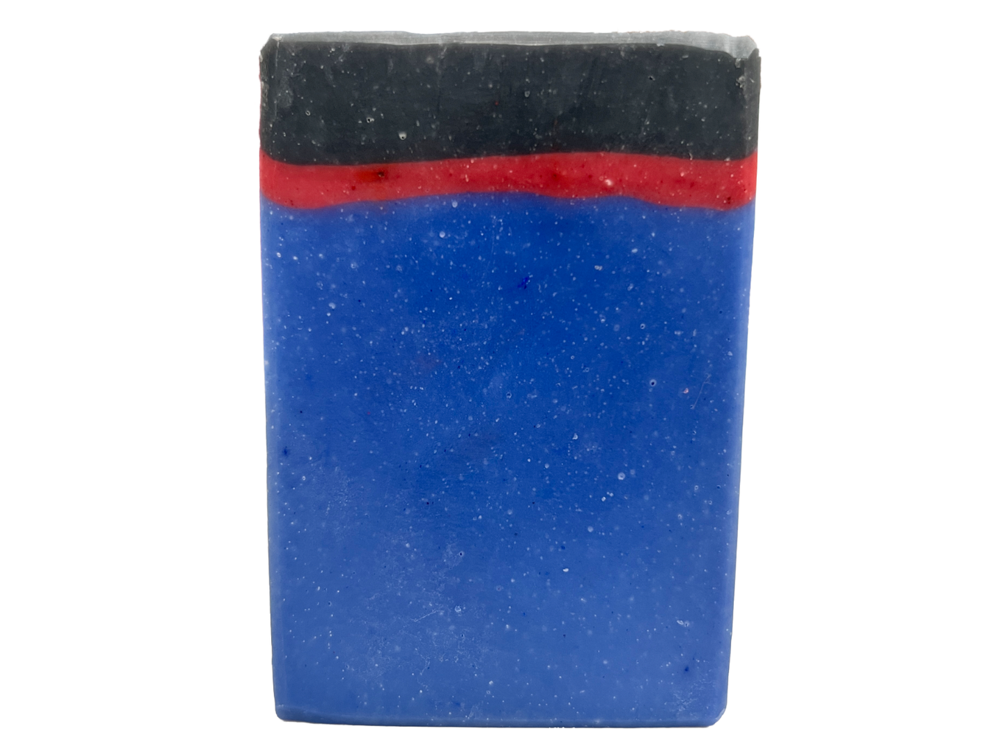 A blue, red and black bar of soap inspired by the uniforms work by the crew on Star Trek: Enterprise. The scent is sea water, a refreshing scent inspired by Jonathan Archer's love for water polo.