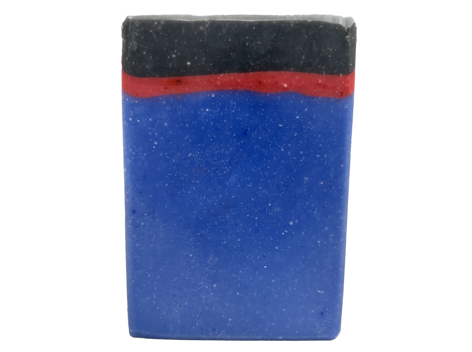 A blue, red and black bar of soap inspired by the uniforms work by the crew on Star Trek: Enterprise. The scent is sea water, a refreshing scent inspired by Jonathan Archer's love for water polo.