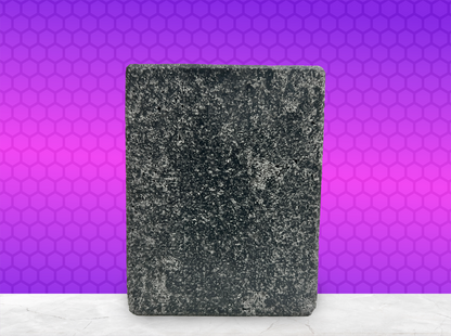 A black salt bar soap inspired by the character Armus from Star Trek: TNG. Salt bars are known for producing an extra luxurious, creamy latehr. The soap has a delicious black raspberry vanilla scent.