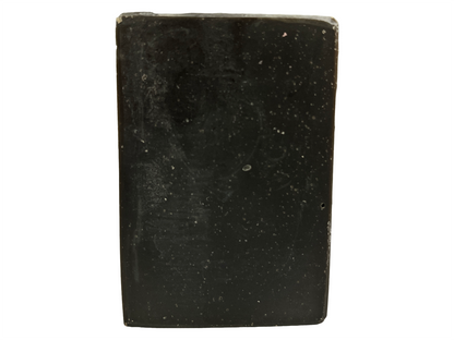 A black bar of pine tar soap inspired by the character Armus from Star Trek: TNG, which looked like a tar pit. The soap is scented with eucalyptus essential oil.