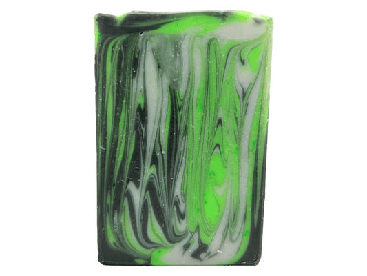 Vertical swirls of green, black and gray make up this soap inspired by the Borg from Star Trek TNG, Voyager, and more. The scent is a tempting unisex blend of earthy and floral notes. Do it: tempt your flesh!