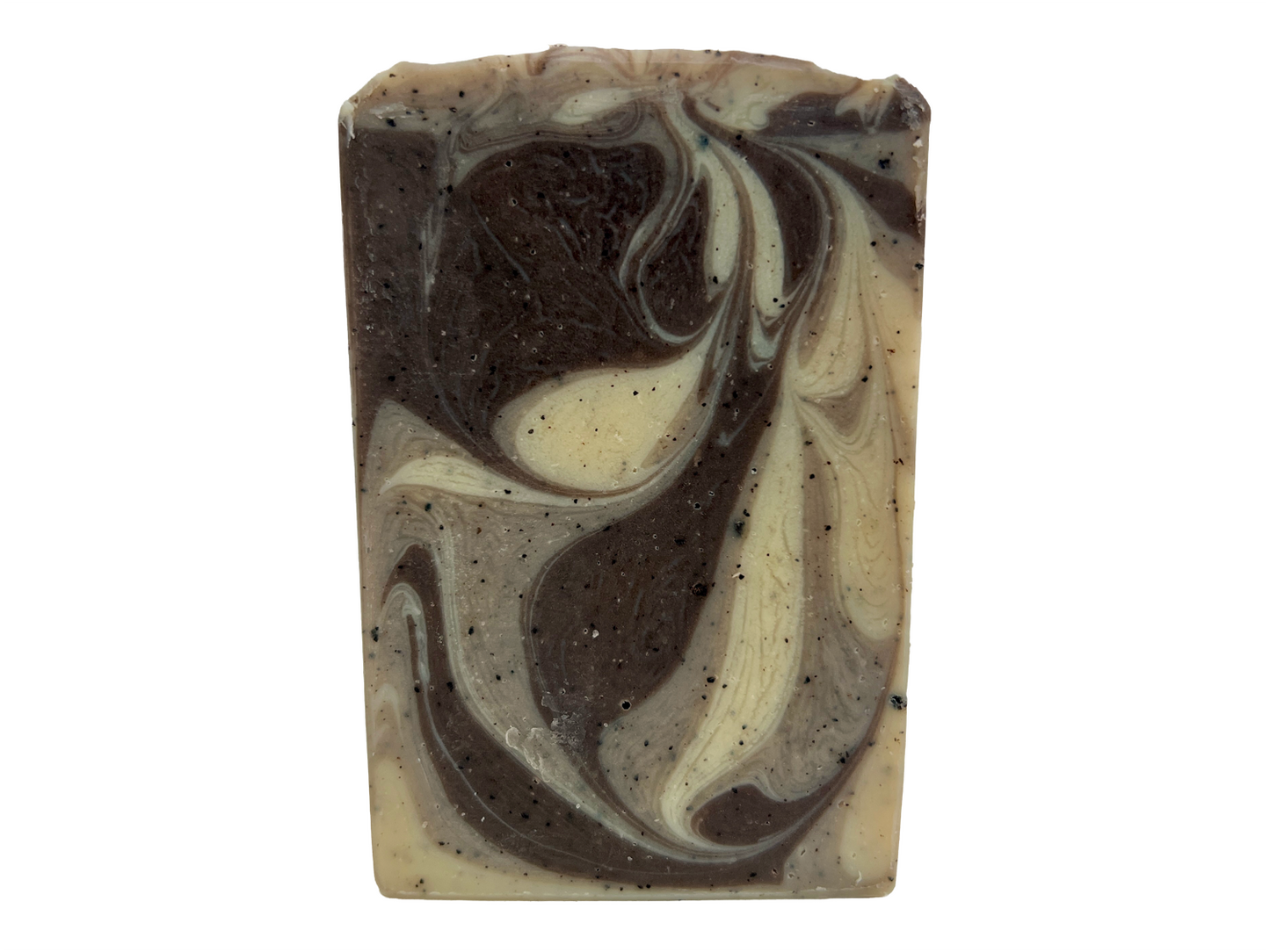 Bars of coffee soap with various shades of brown and cream-colored swirls. They smell like a cafe latte, and they are inspired by Captain Janeway's obsession with coffee on Star Trek: Voyager and Star Trek: Prodigy.