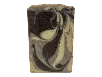 Bars of coffee soap with various shades of brown and cream-colored swirls. They smell like a cafe latte, and they are inspired by Captain Janeway's obsession with coffee on Star Trek: Voyager and Star Trek: Prodigy.