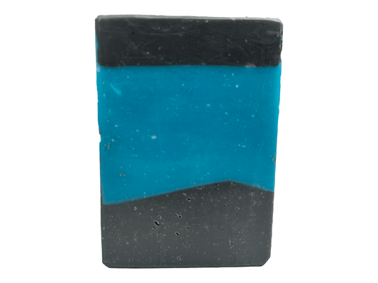 A bar of blue and black soap inspired by the design of the iconic uniforms worn on Star Trek: The Next Generation. The scent is wild rose in honor of Dr. Beverly Crusher.
