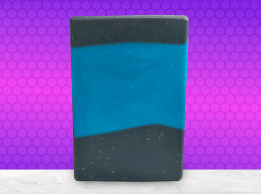 A bar of blue and black soap inspired by the design of the iconic uniforms worn on Star Trek: The Next Generation. The scent is wild rose in honor of Dr. Beverly Crusher.