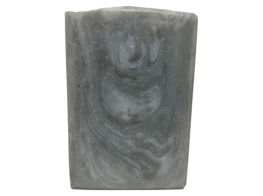 A swirled bar of unscented soap with two shades of grey. It is inspired by Garak from Star Trek: Deep Space Nine.