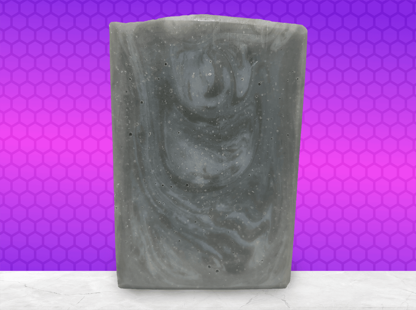 A swirled bar of unscented soap with two shades of grey. It is inspired by Garak from Star Trek: Deep Space Nine.