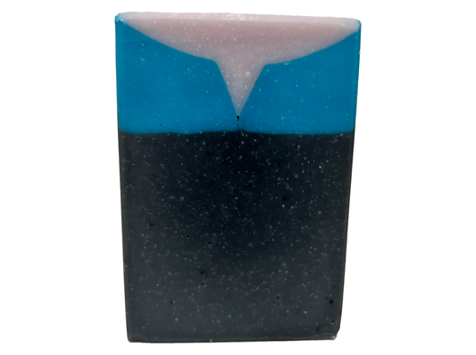 A bar of black, blue, and purplish-grey soap inspired by the look of the uniform worn by Jadzia Dax in the earlier seasons of Star Trek: Deep Space Nine. The scent is cucumber melon.