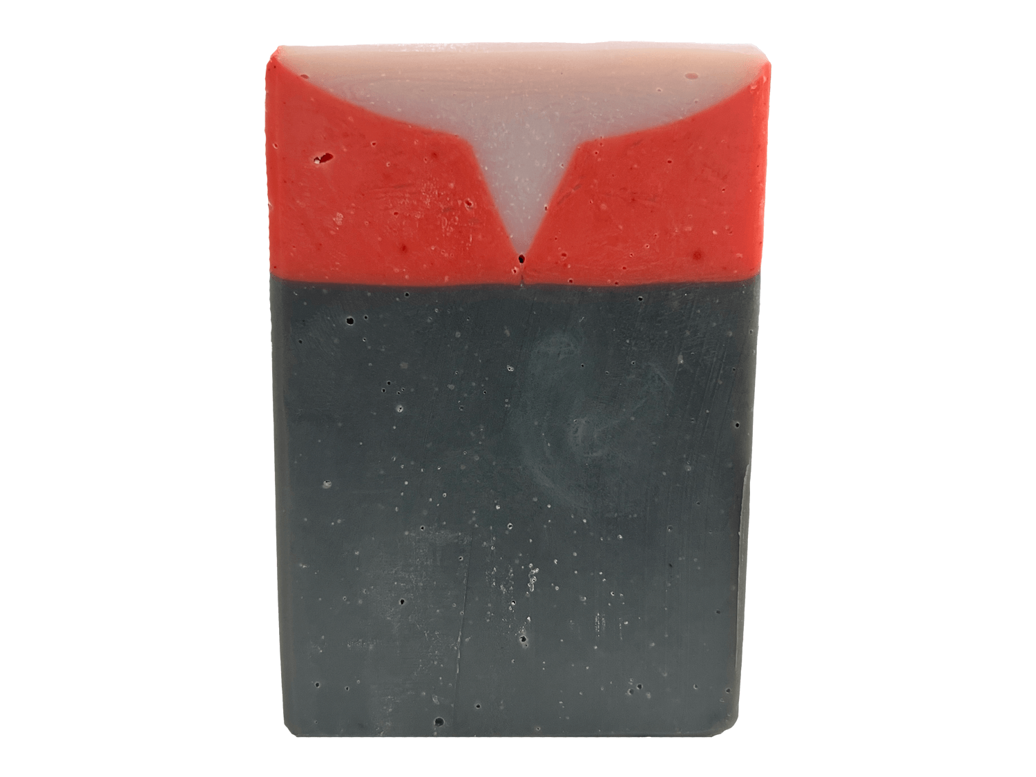 A black, red, and purplish-grey bar of soap inspired by Captain Kathryn Janeway from Star Trek: Voyager. It is scented with an espresso martini fragrance.