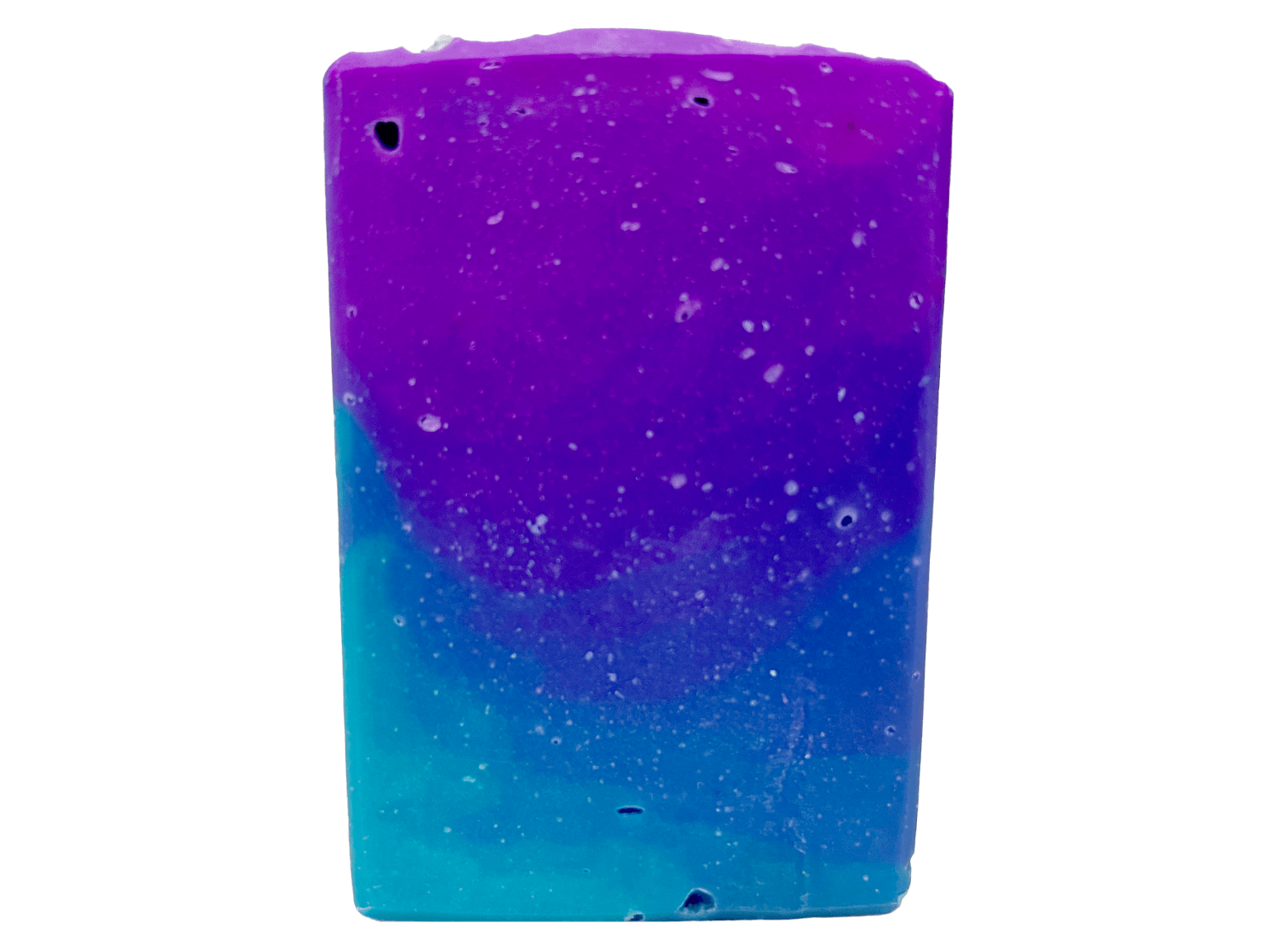 Gradient purple to blue soap bar on a white background. The colors are inspired by Murf from Star Trek: Prodigy, and the scent is fresh mango.