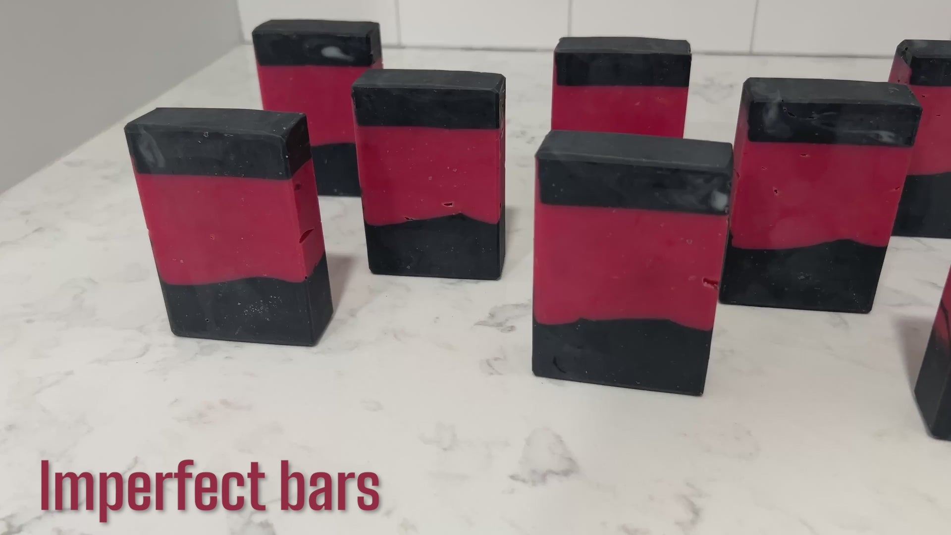 Imperfect bars of red and black soap inspired by the uniforms worn on Star Trek: The Next Generation. These bars are scented with sensuous sandalwood, in honor of Commander Riker.