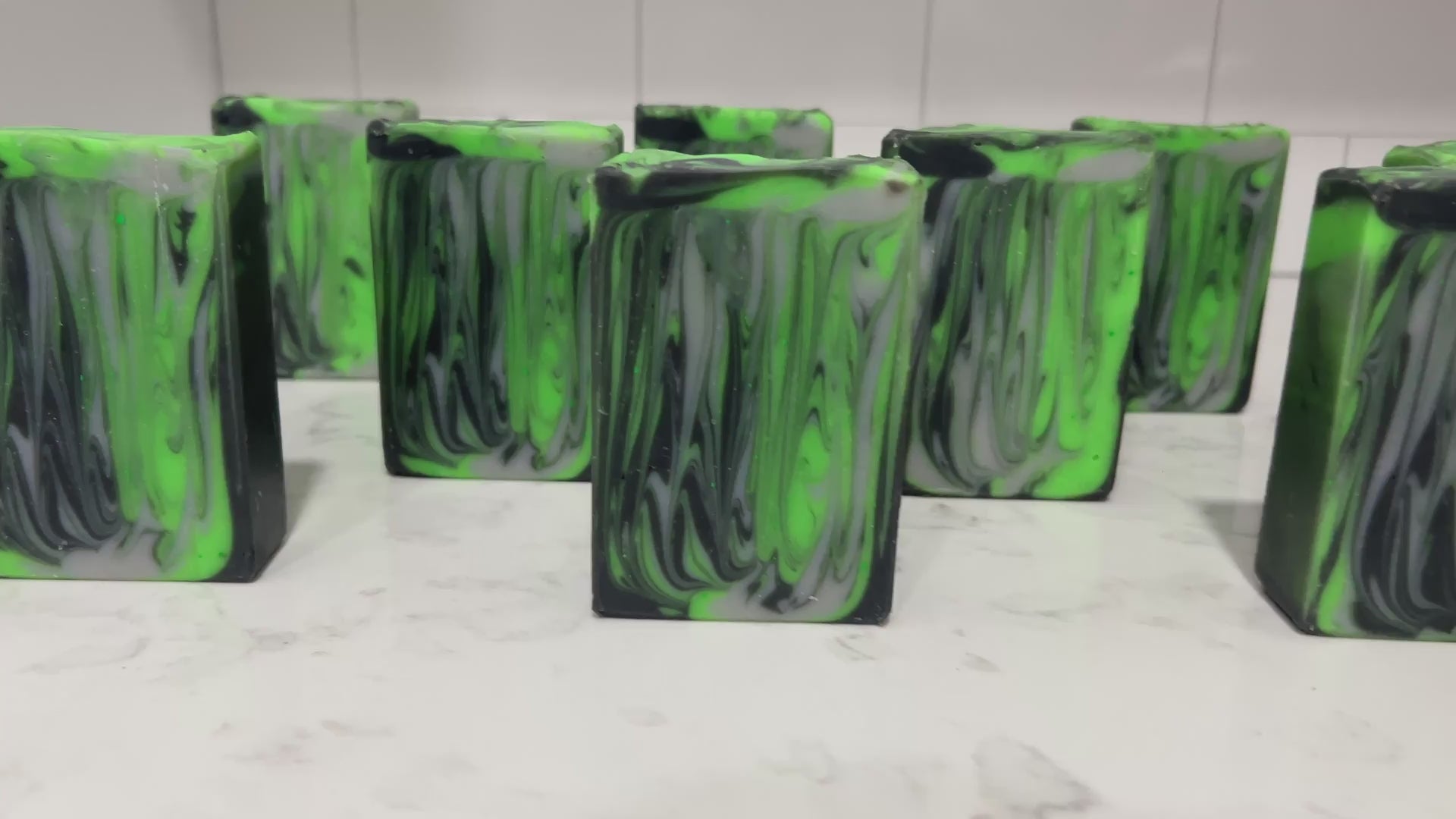 Vertical swirls of green, black and gray make up this soap inspired by the Borg from Star Trek TNG, Voyager, and more. The scent is a tempting unisex blend of earthy and floral notes. Do it: tempt your flesh!