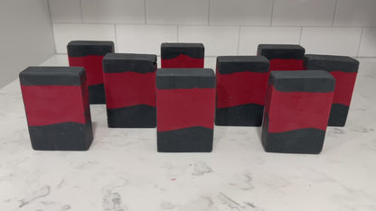Bars of red and black soap inspired by the iconic uniforms worn on Star Trek: The Next Generation. The scent is Earl Grey tea, Captain Picard's favorite beverage.