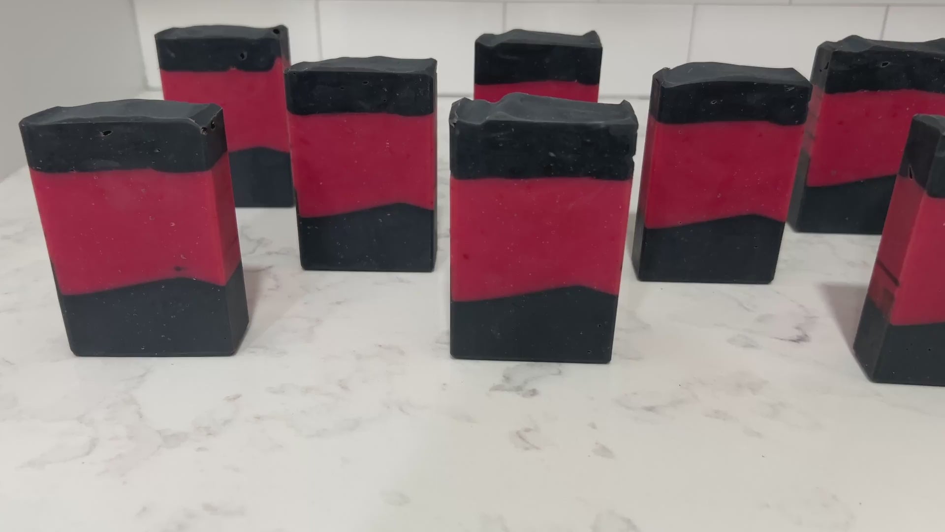 Bars of red and black soap inspired by the uniforms worn on Star Trek: The Next Generation. These bars are scented with sensuous sandalwood, in honor of Commander Riker.