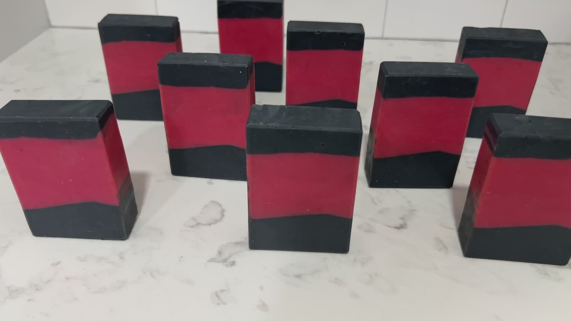 Bars of red and black soap inspired by the iconic uniforms worn on Star Trek: The Next Generation. The scent is Earl Grey tea, Captain Picard's favorite beverage.