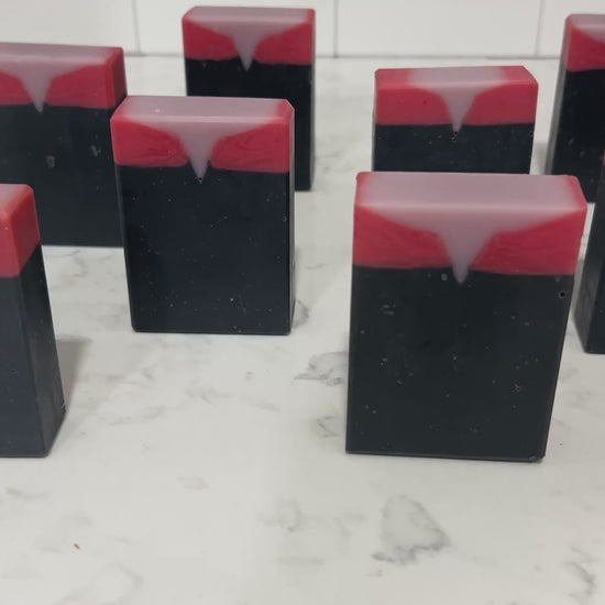 Bars of soap inspired by the uniforms of early Star Trek: Deep Space Nine. These bars are scented with birchwood oud, an earthy and woody scent worthy of a prophet, AKA Benajamin Sisko.