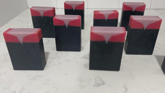 Bars of soap inspired by the uniforms of early Star Trek: Deep Space Nine. These bars are scented with birchwood oud, an earthy and woody scent worthy of a prophet, AKA Benajamin Sisko.