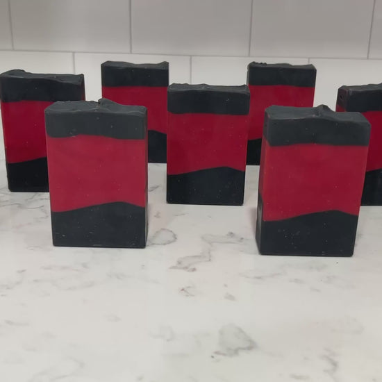 Bars of red and black soap inspired by the iconic uniforms worn on Star Trek: The Next Generation. The scent is Earl Grey tea, Captain Picard's favorite beverage.