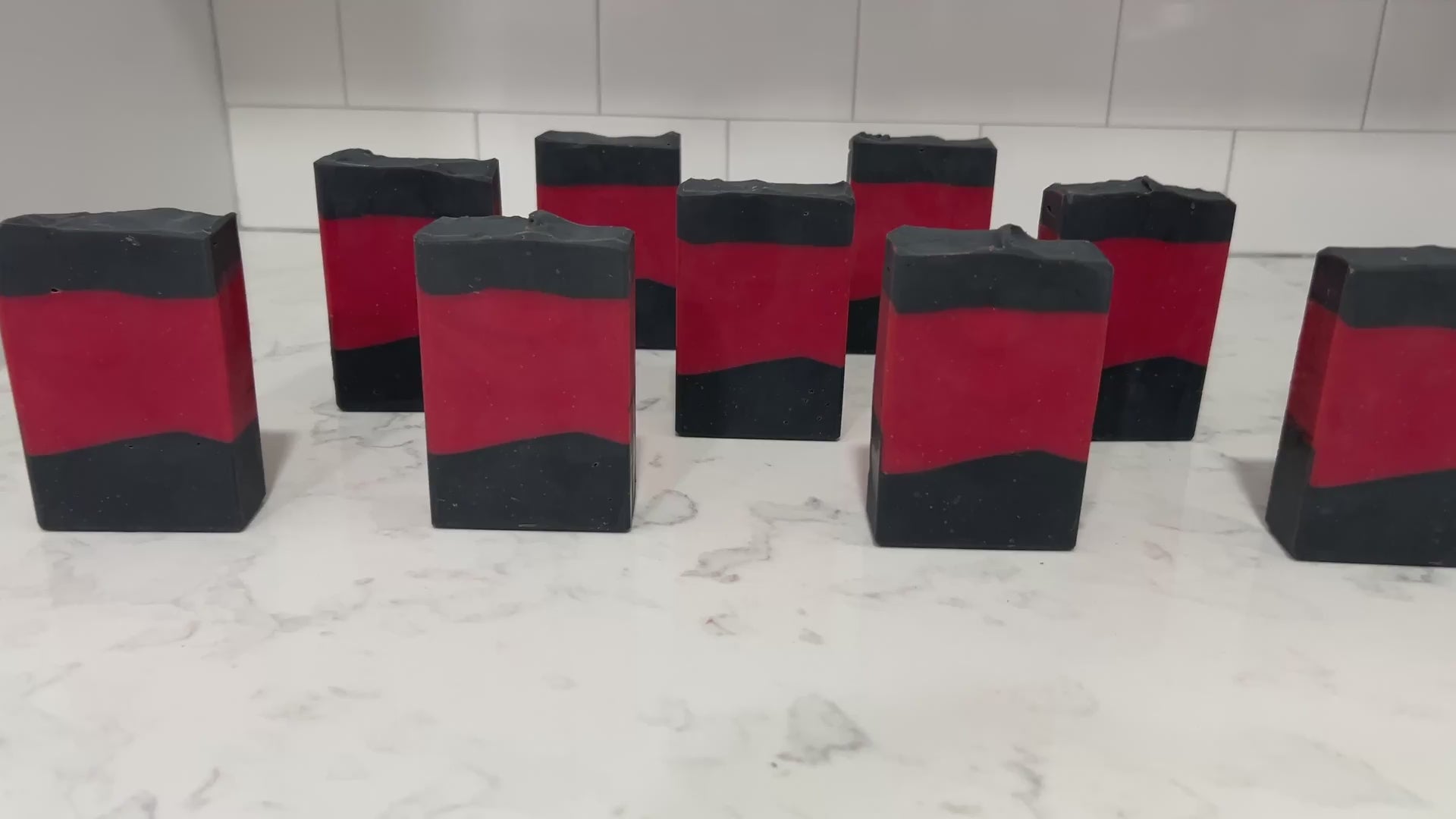 Bars of red and black soap inspired by the iconic uniforms worn on Star Trek: The Next Generation. The scent is Earl Grey tea, Captain Picard's favorite beverage.