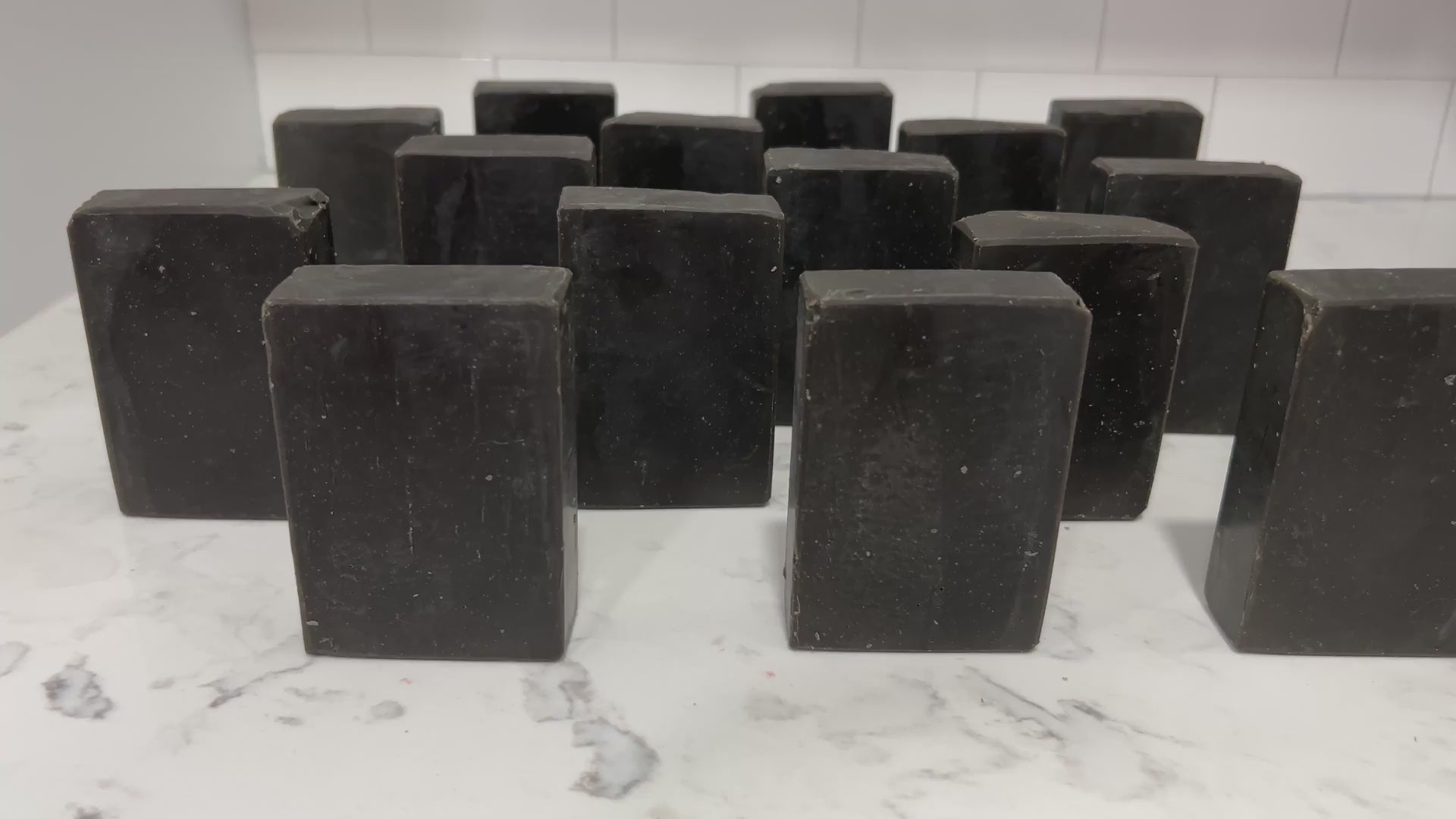 Bars of pine tar soap inspired by the character Armus from Star Trek: TNG, which looked like a tar pit. The soap is scented with eucalyptus essential oil.
