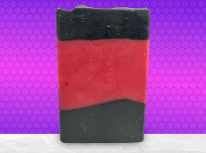 A bar of red and black soap inspired by the uniforms worn on Star Trek: The Next Generation. These bars are scented with sensuous sandalwood, in honor of Commander Riker.