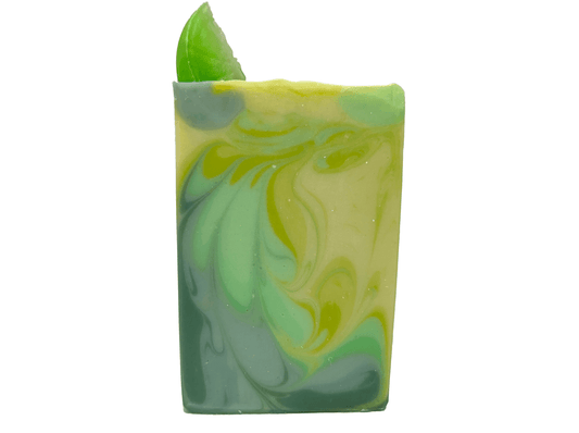 A seven-color green swirled soap made with an intoxicating fresh lime fragrance, and a little lime garnish on top. It is inspired by the Seven of Limes drink mentioned in Star Trek: Discovery.
