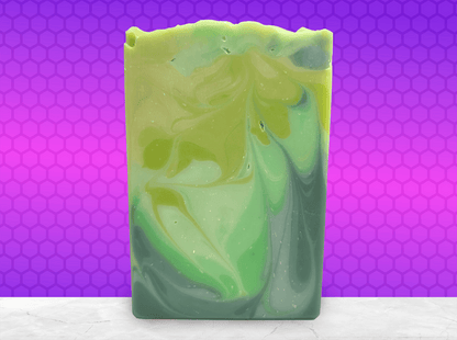 A seven-color green swirled soap made with an intoxicating fresh lime fragrance, and a little lime garnish on top. It is inspired by the Seven of Limes drink mentioned in Star Trek: Discovery.